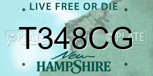 T348CG New Hampshire License Plate