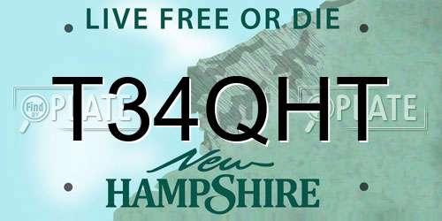 T34QHT New Hampshire License Plate