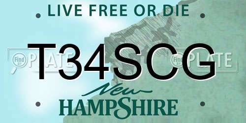 T34SCG New Hampshire License Plate