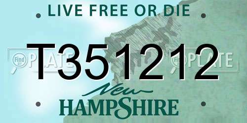 T351212 New Hampshire License Plate