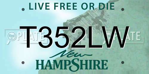 T352LW New Hampshire License Plate