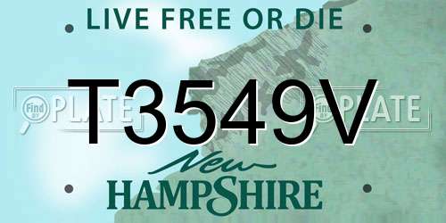 T3549V New Hampshire License Plate