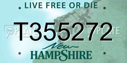 T355272 New Hampshire License Plate
