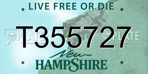 T355727 New Hampshire License Plate