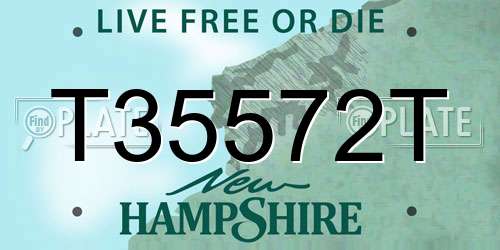 T35572T New Hampshire License Plate