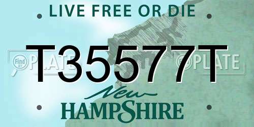 T35577T New Hampshire License Plate