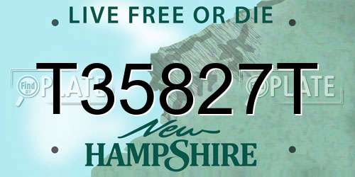 T35827T New Hampshire License Plate