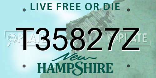 T35827Z New Hampshire License Plate