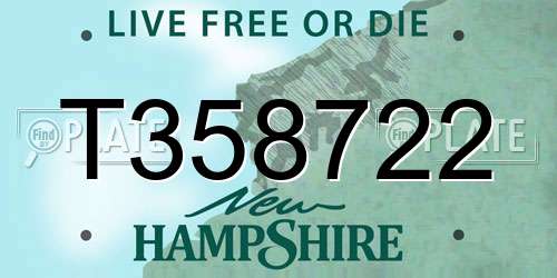 T358722 New Hampshire License Plate