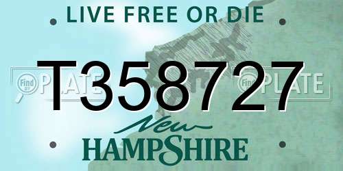 T358727 New Hampshire License Plate