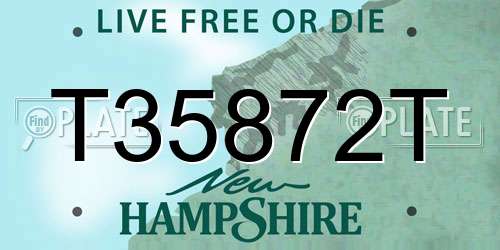 T35872T New Hampshire License Plate