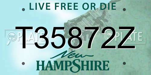 T35872Z New Hampshire License Plate