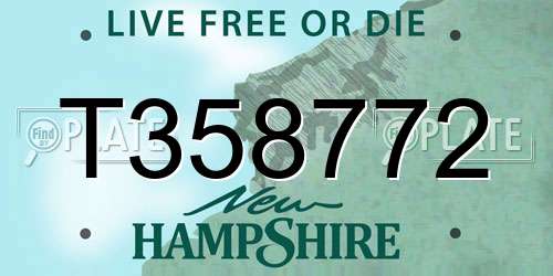 T358772 New Hampshire License Plate
