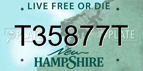 T35877T New Hampshire License Plate