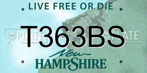 T363BS New Hampshire License Plate