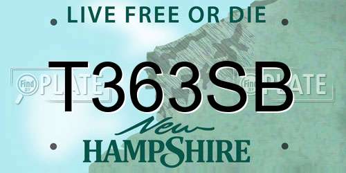 T363SB New Hampshire License Plate