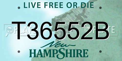 T36552B New Hampshire License Plate