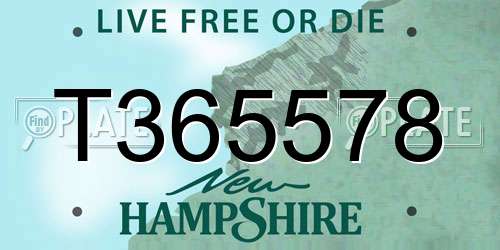 T365578 New Hampshire License Plate