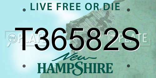 T36582S New Hampshire License Plate