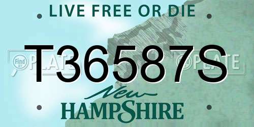 T36587S New Hampshire License Plate