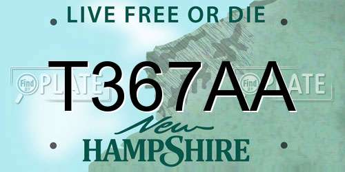 T367AA New Hampshire License Plate