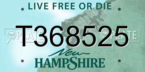 T368525 New Hampshire License Plate