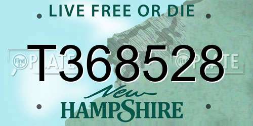 T368528 New Hampshire License Plate