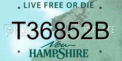 T36852B New Hampshire License Plate