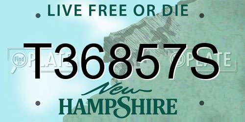T36857S New Hampshire License Plate