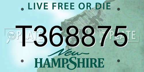 T368875 New Hampshire License Plate