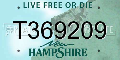 T369209 New Hampshire License Plate