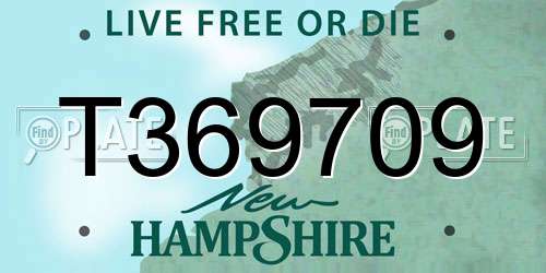 T369709 New Hampshire License Plate