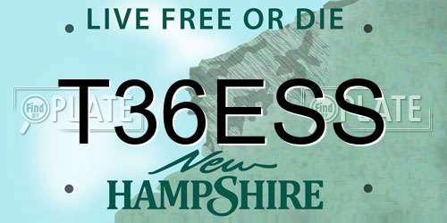 T36ESS New Hampshire License Plate