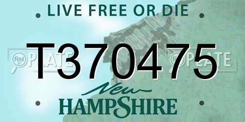 T370475 New Hampshire License Plate