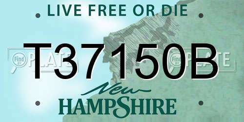T37150B New Hampshire License Plate