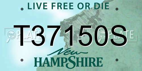 T37150S New Hampshire License Plate