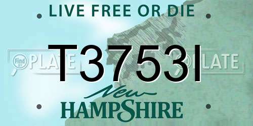 T3753I New Hampshire License Plate