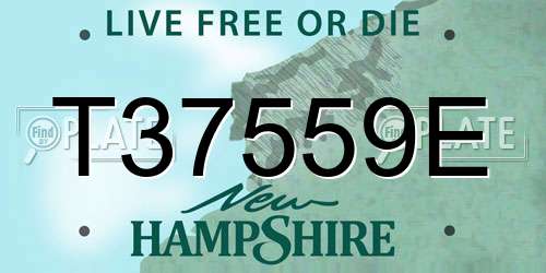 T37559E New Hampshire License Plate