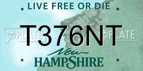T376NT New Hampshire License Plate