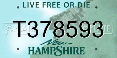 T378593 New Hampshire License Plate