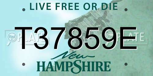 T37859E New Hampshire License Plate