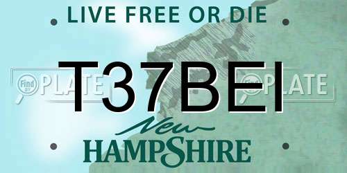 T37BEI New Hampshire License Plate
