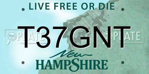 T37GNT New Hampshire License Plate