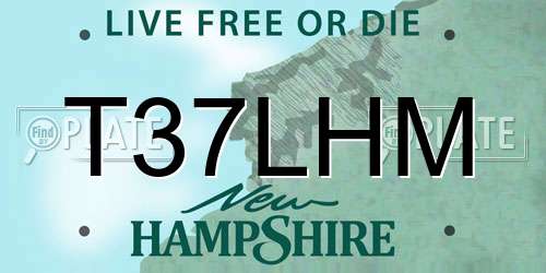 T37LHM New Hampshire License Plate