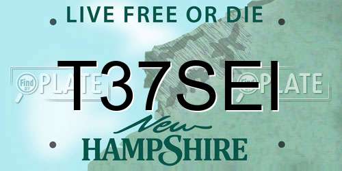 T37SEI New Hampshire License Plate