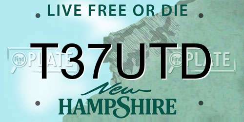 T37UTD New Hampshire License Plate