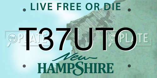 T37UTO New Hampshire License Plate