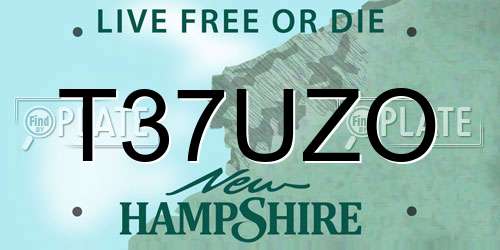 T37UZO New Hampshire License Plate