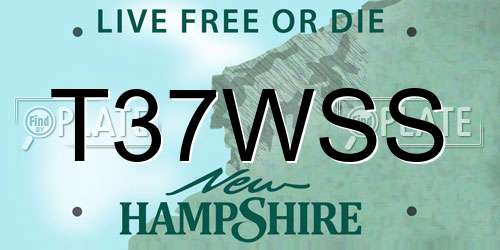 T37WSS New Hampshire License Plate
