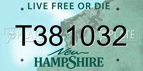 T381032 New Hampshire License Plate